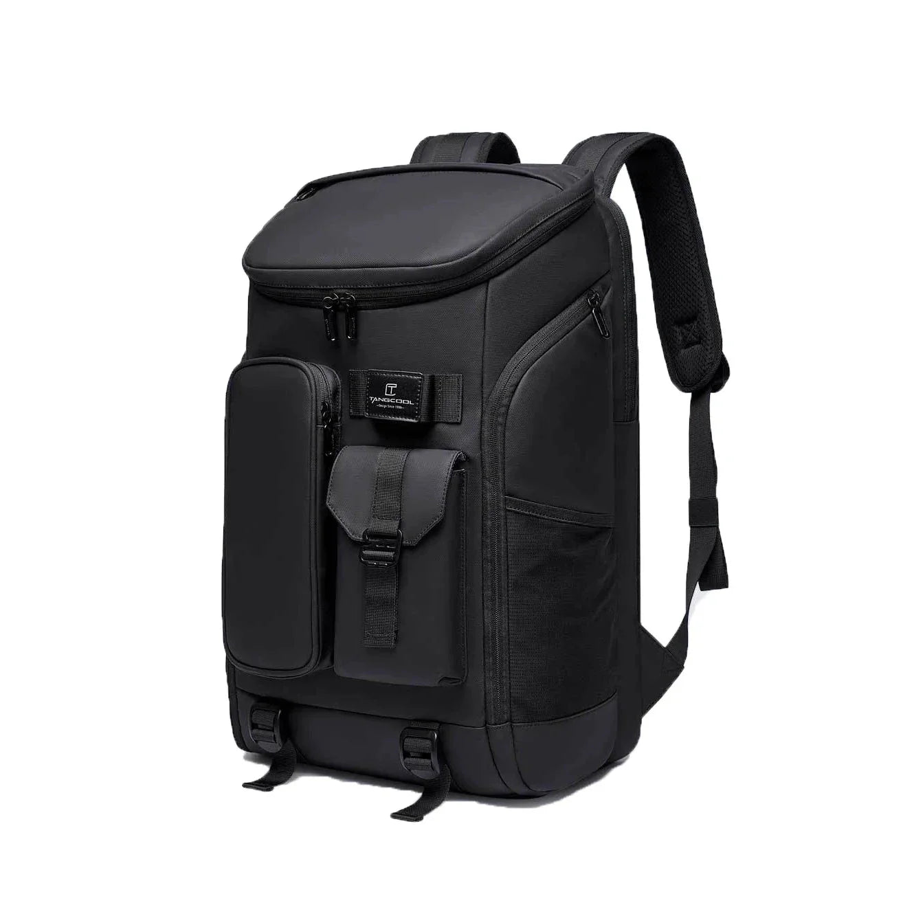 Sac à dos noir imperméable avec multiples compartiments