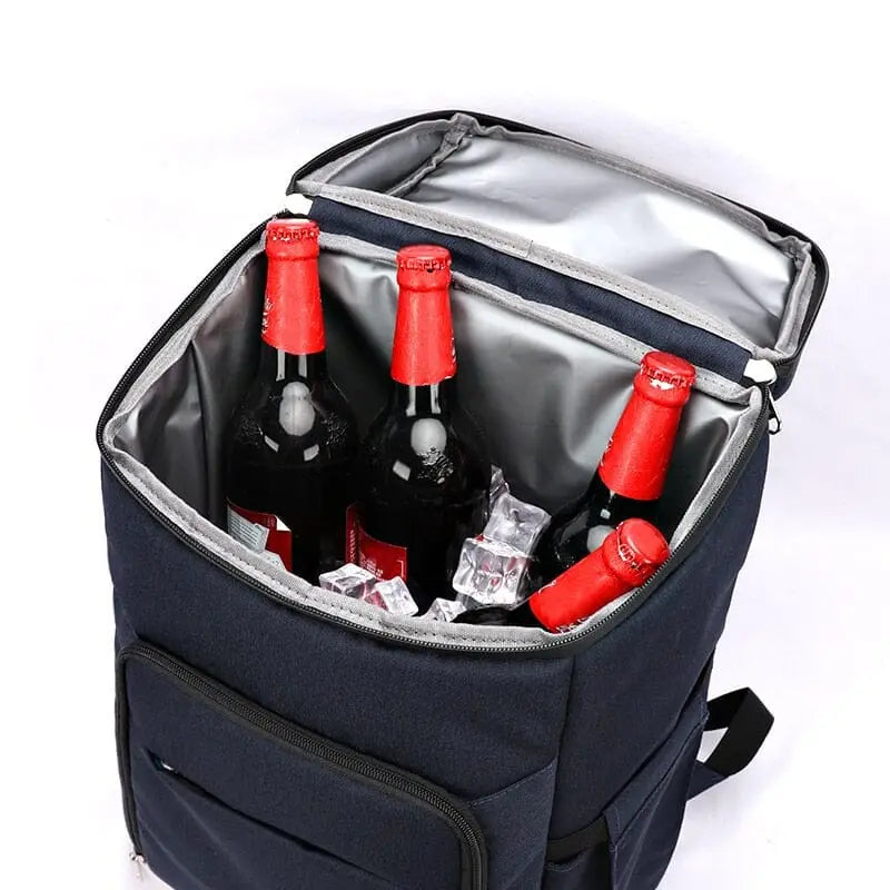 Sac à dos isotherme ouvert montrant le compartiment principal
