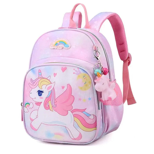 Détails des motifs licorne sur le sac à dos