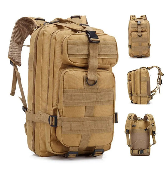Sac à dos couleur camel, nylon résistant et pratique