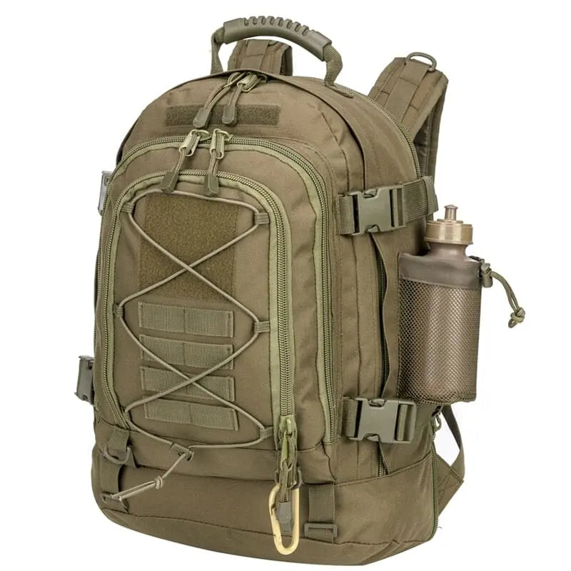 Sac à dos kaki avec poches extérieures et intérieur spacieux
