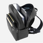 Sac à dos en cuir noir avec poche pour ordinateur