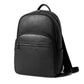 Vue de côté du sac à dos en cuir noir élégant