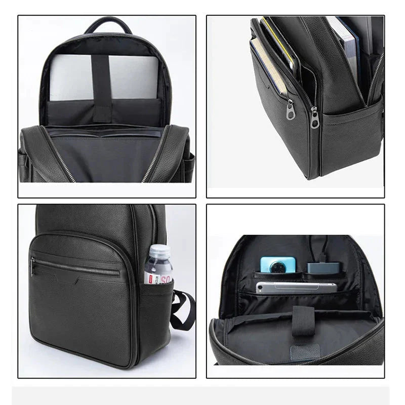 Compartiments internes du sac à dos en cuir pour homme