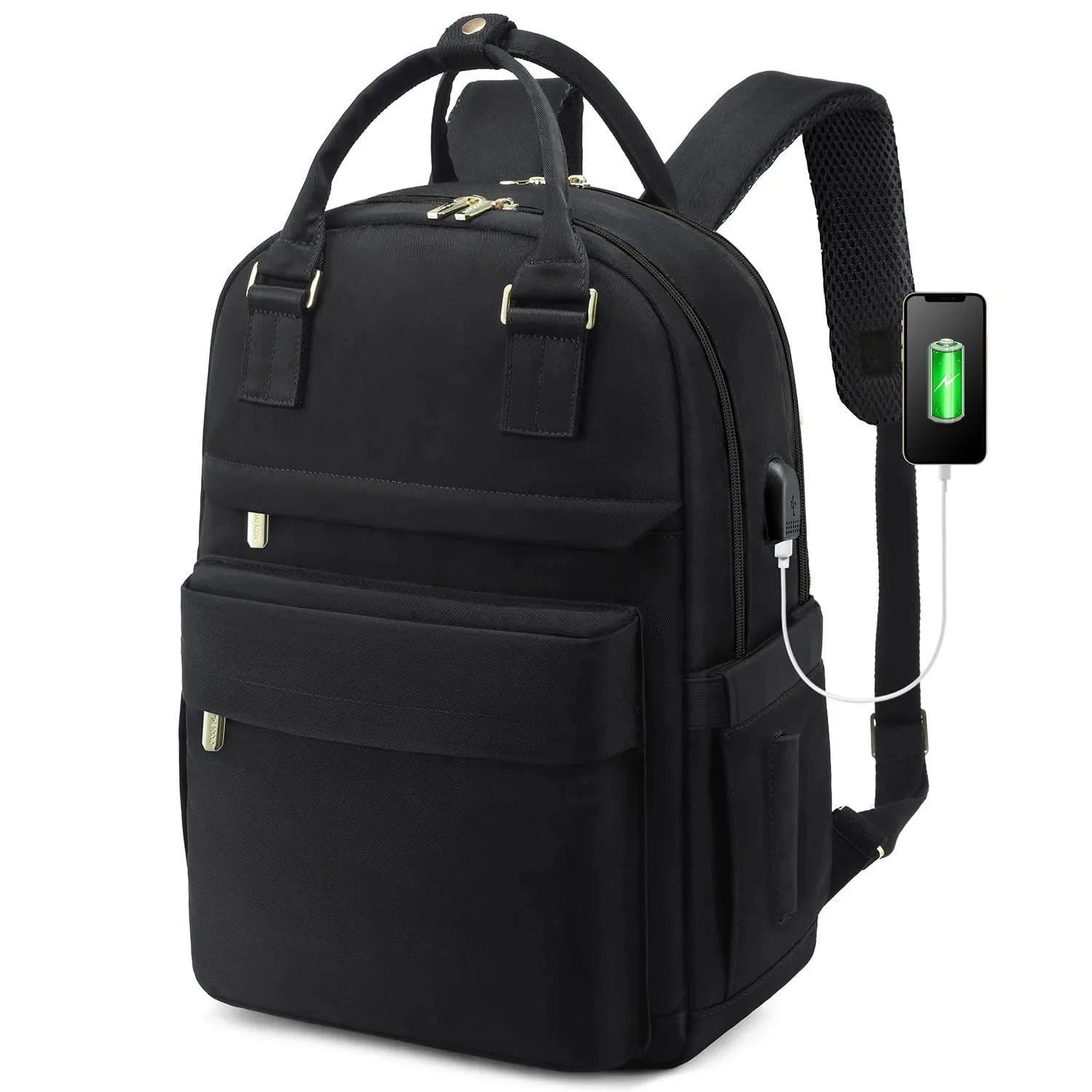 Sac à dos noir avec poignée supérieure robuste