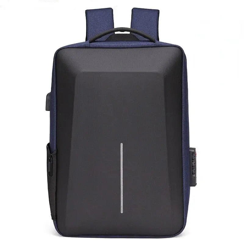 Sac à dos bleu avec compartiments pour ordinateur portable