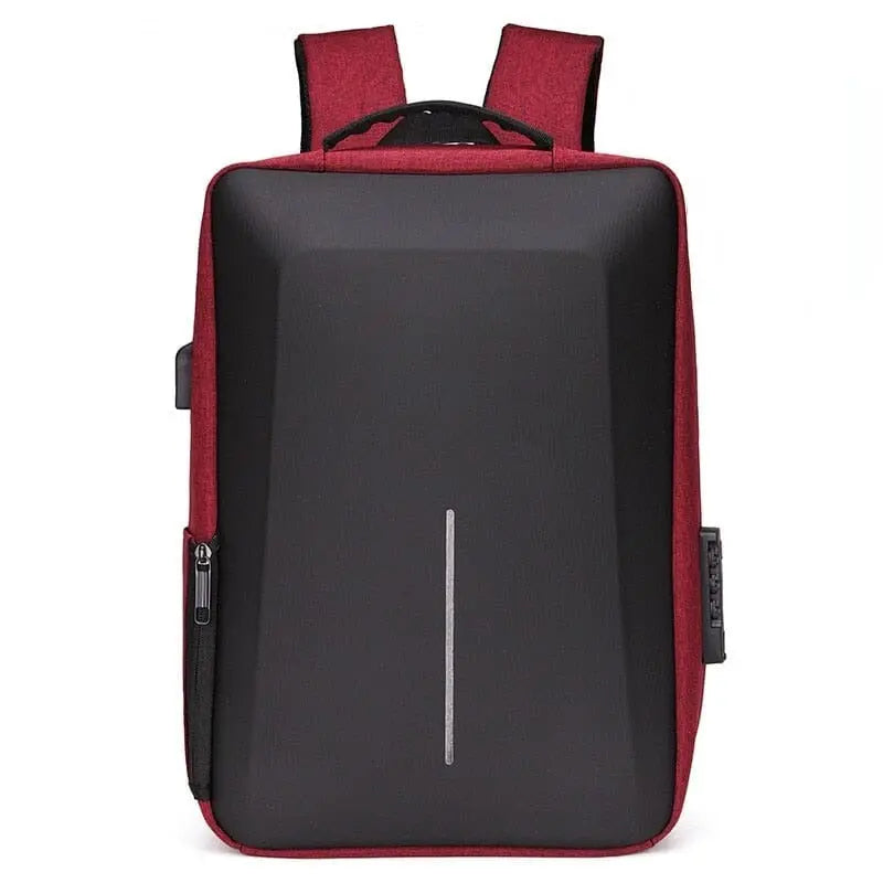 Version rouge du sac à dos avec serrure sécurisée