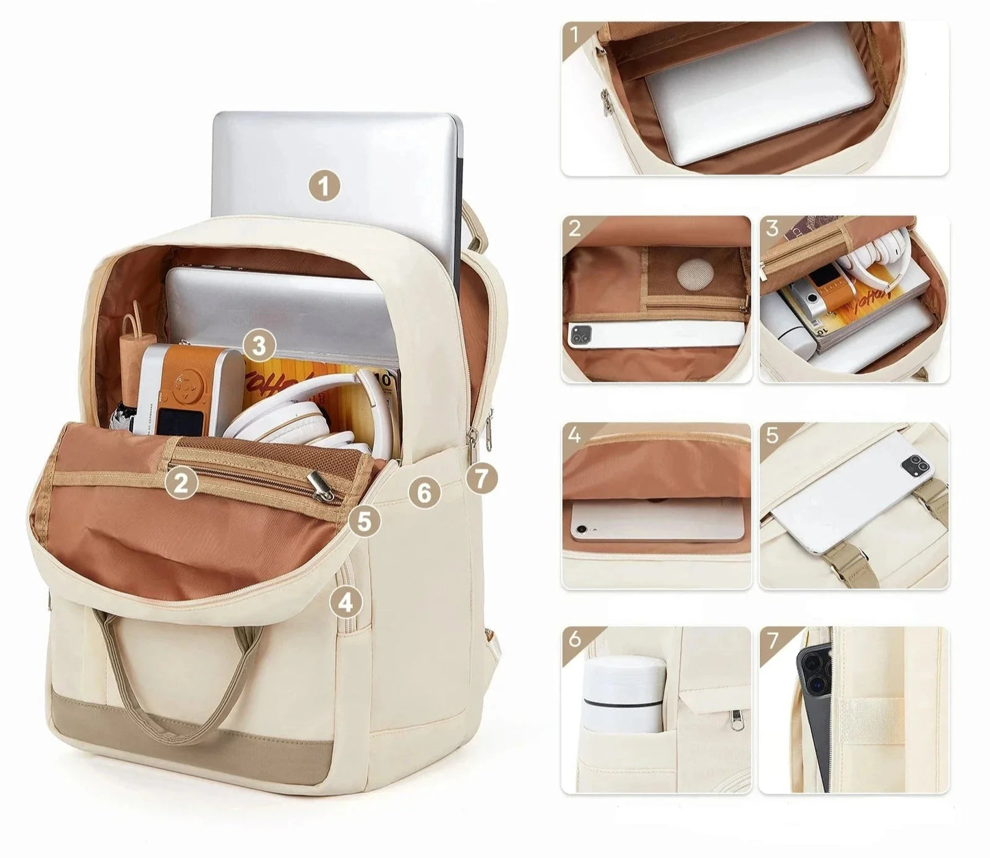 Sac à dos élégant pour ordinateur portable, vue de face