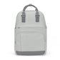 Sac à dos gris chic, compartiment principal ouvert