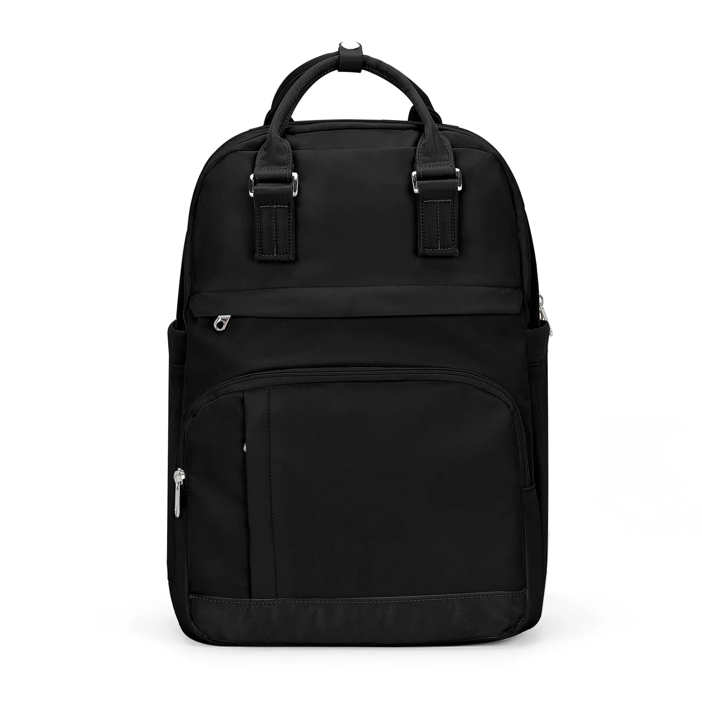 Sac à dos noir imperméable avec sangle pour valise, vue arrière