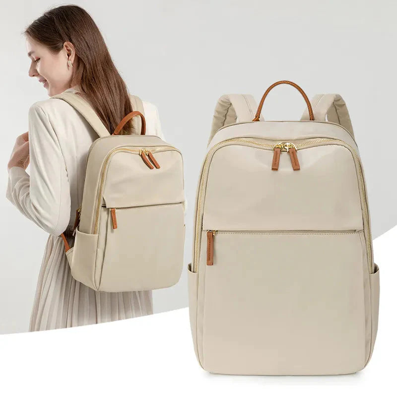 Sac à dos beige pour ordinateur 16 pouces, style moderne