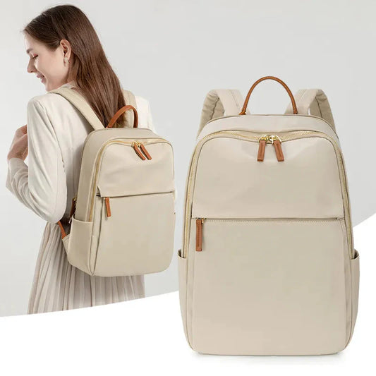 Sac à dos beige pour ordinateur 16 pouces, style moderne