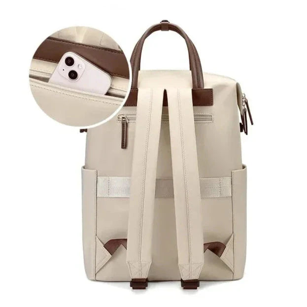 Vue de côté du sac à dos imperméable pour femme