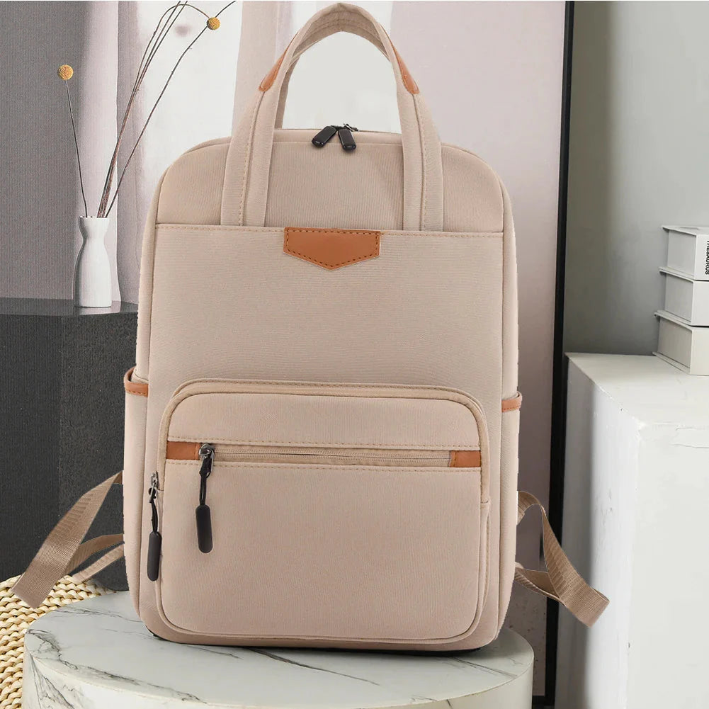 Sac à dos kaki avec détails en tissu oxford