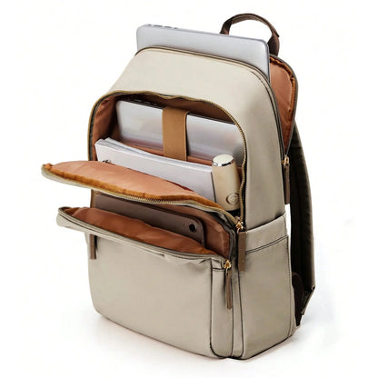 Sac à dos beige imperméable avec sangle pour valise