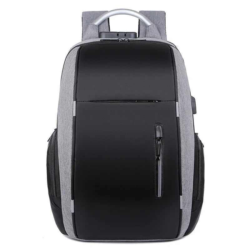 Sac à dos gris avec compartiments multiples pour organisation