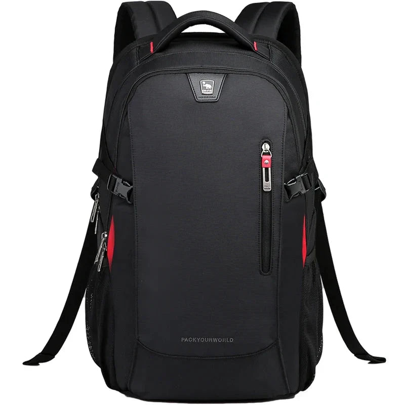Sac à dos noir avec détails sur les coutures renforcées