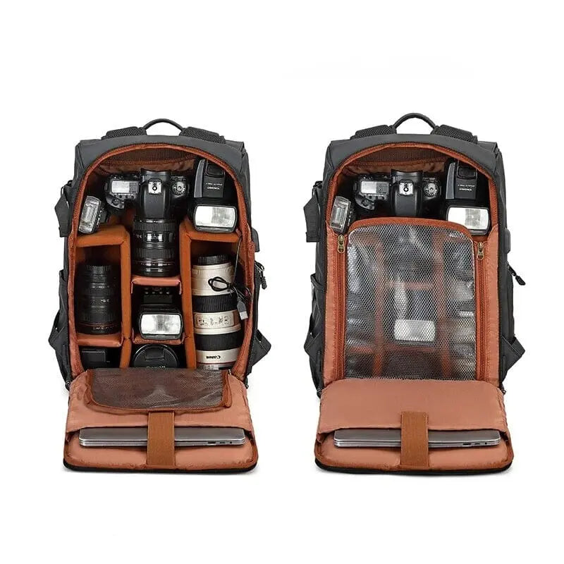 Sac à dos attaché à une valise grâce à la sangle arrière