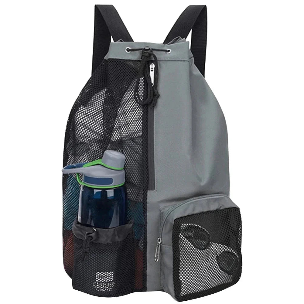 Sac à dos gris avec espace pour serviettes et accessoires