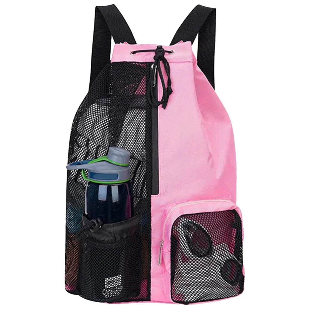 Sac à dos rose léger, idéal pour la piscine
