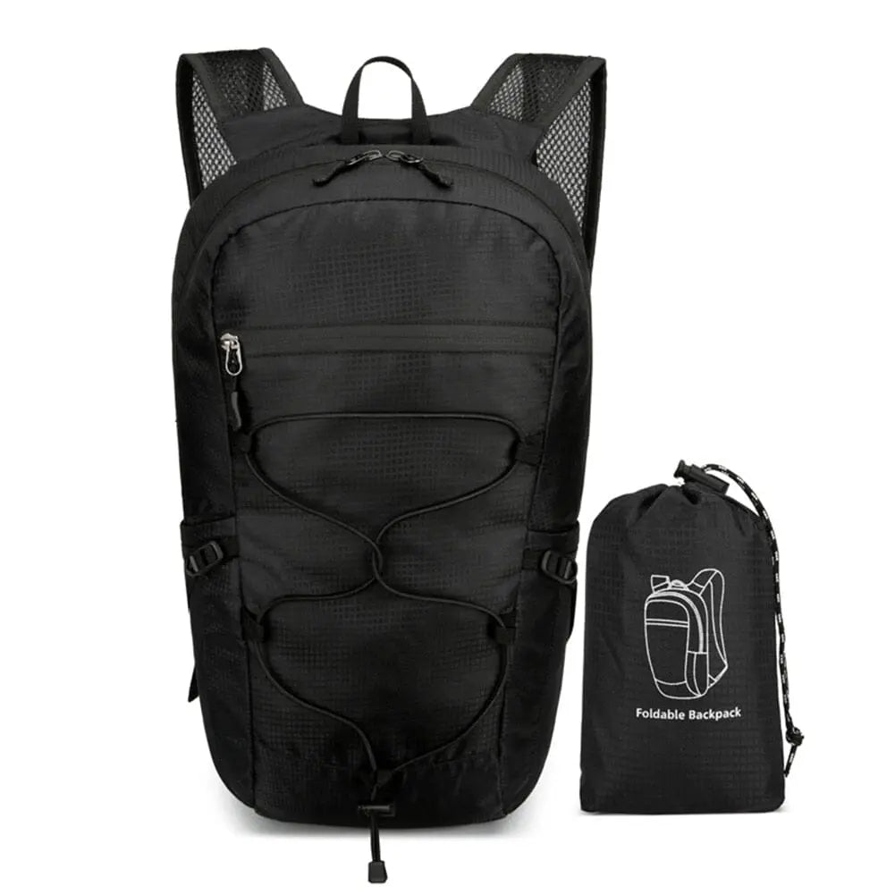 Sac noir pliable, léger, avec fermeture éclair visible
