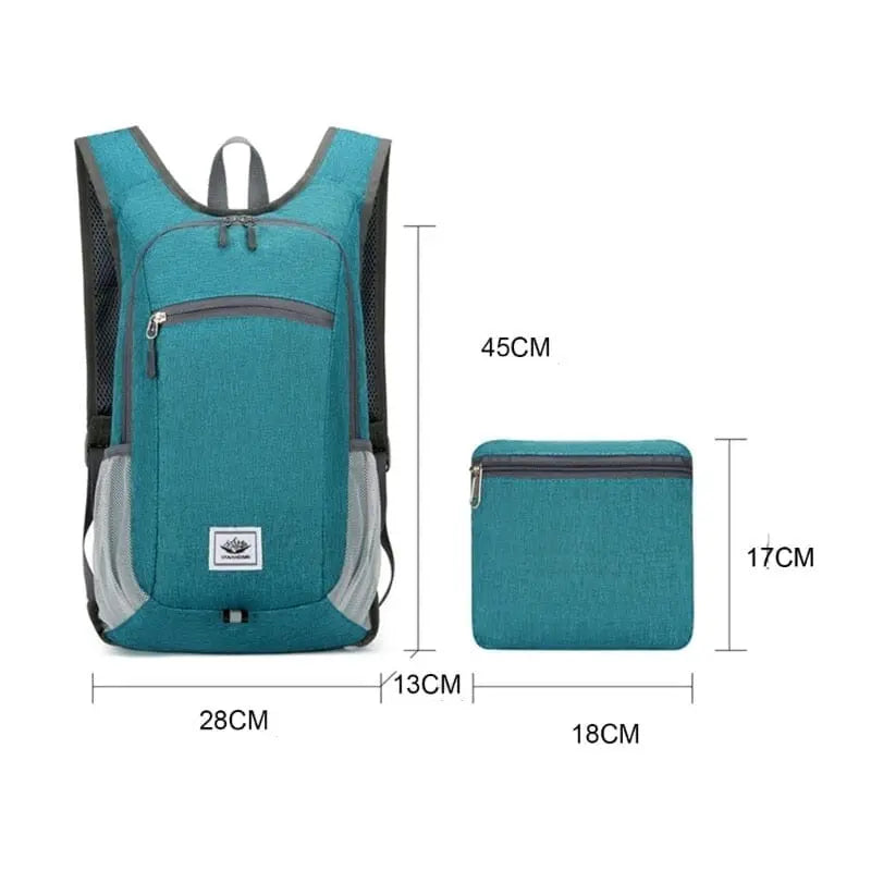 Détail des bretelles ajustables du sac à dos pliable