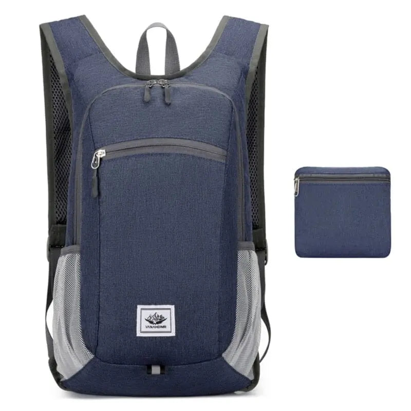 Sac à dos bleu marine, imperméable, avec poches latérales