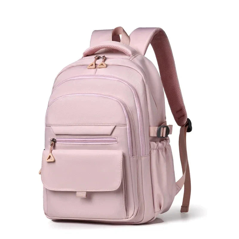 Sac à dos rose pour étudiant avec bretelles rembourrées