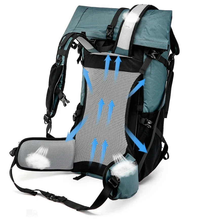 Vue arrière du sac à dos, confort optimal en randonnée