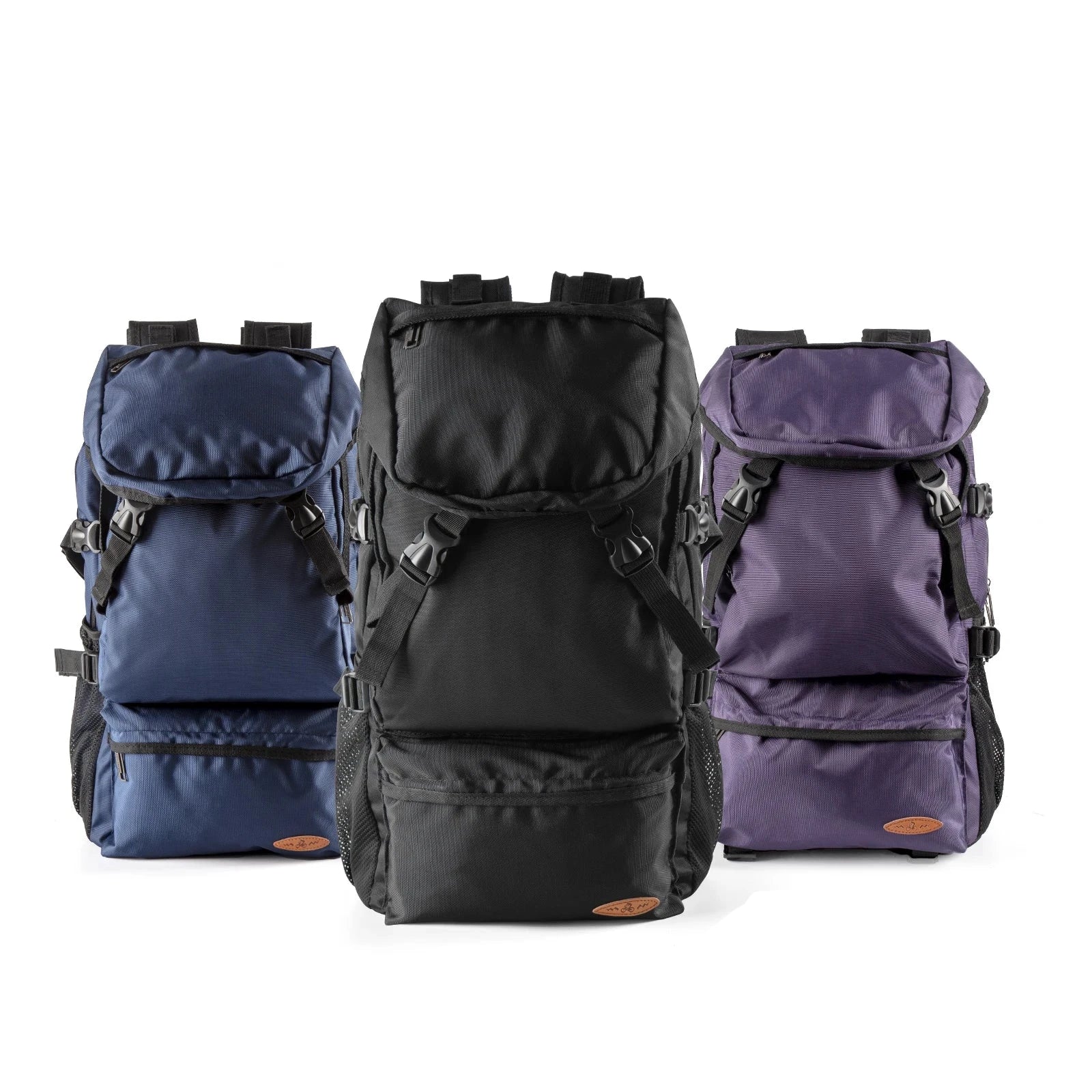 Sac à dos de randonnée 50L avec compartiments visibles