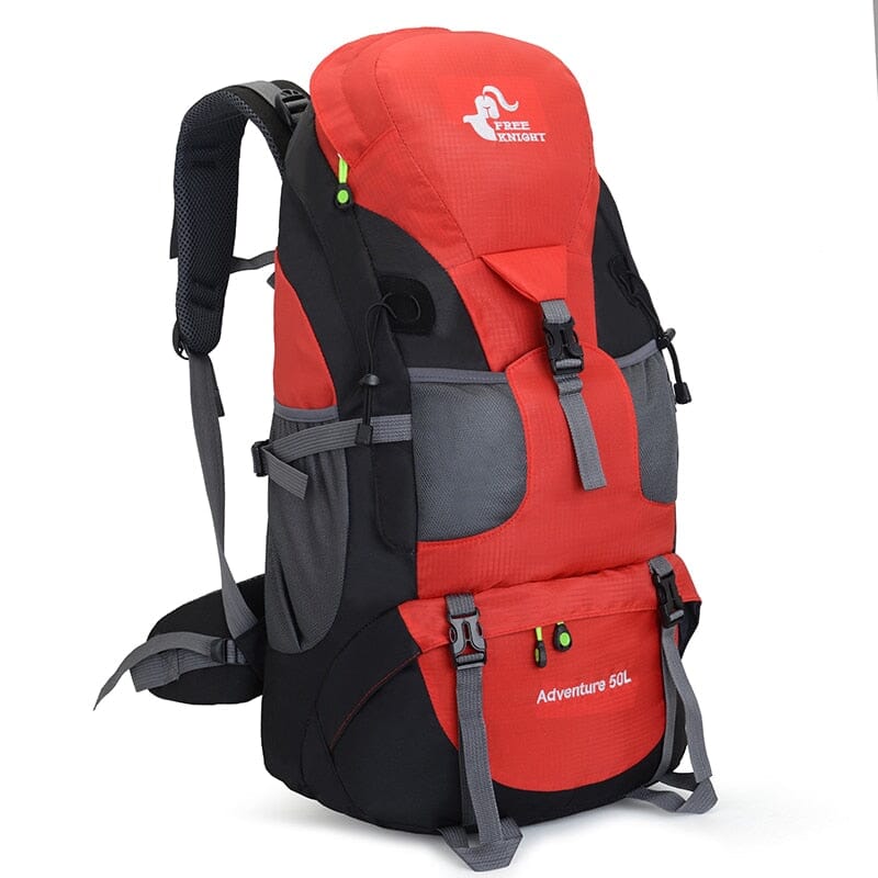 Sac à dos rouge, compartiment principal ouvert