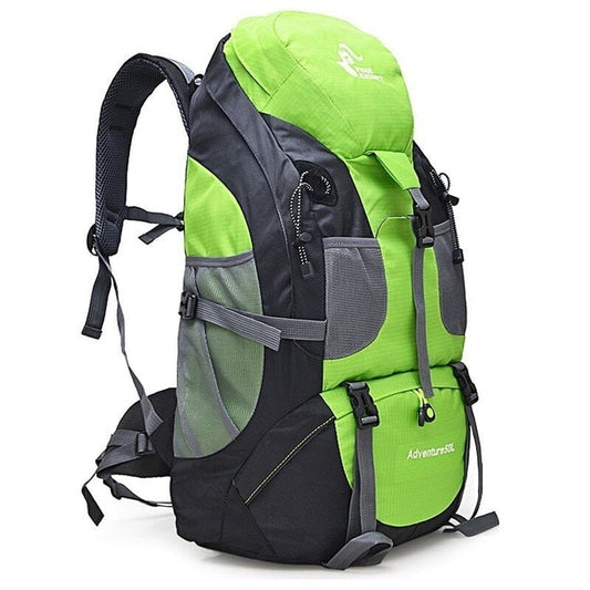 Sac à dos vert, vue arrière montrant les bretelles ajustables