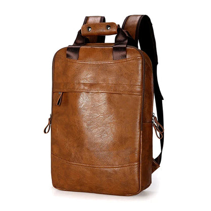 Sac à dos rétro marron avec design cartable classique