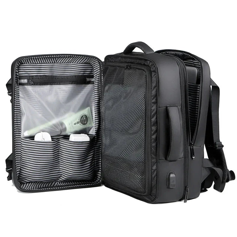 Détail du port USB intégré sur le sac à dos