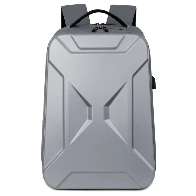 Version grise du sac à dos avec détails de finition