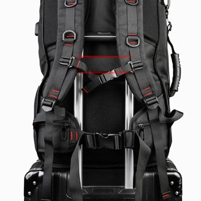 Sac à dos extensible avec compartiments multiples, vue de face