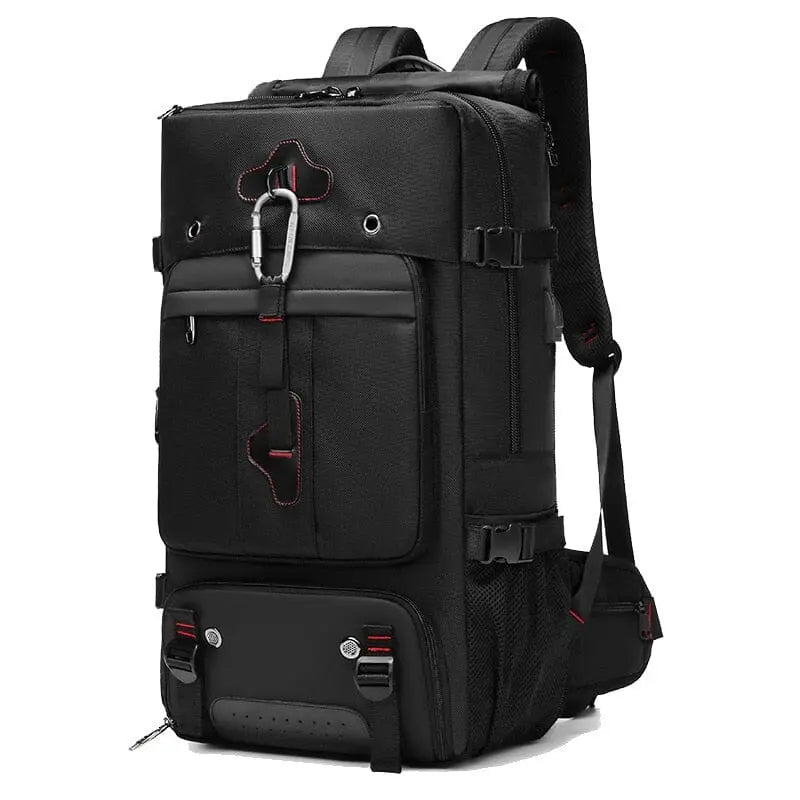 Sac à dos noir élégant, idéal pour les longs voyages