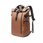 Sac à dos roll top imperméable marron, vue latérale