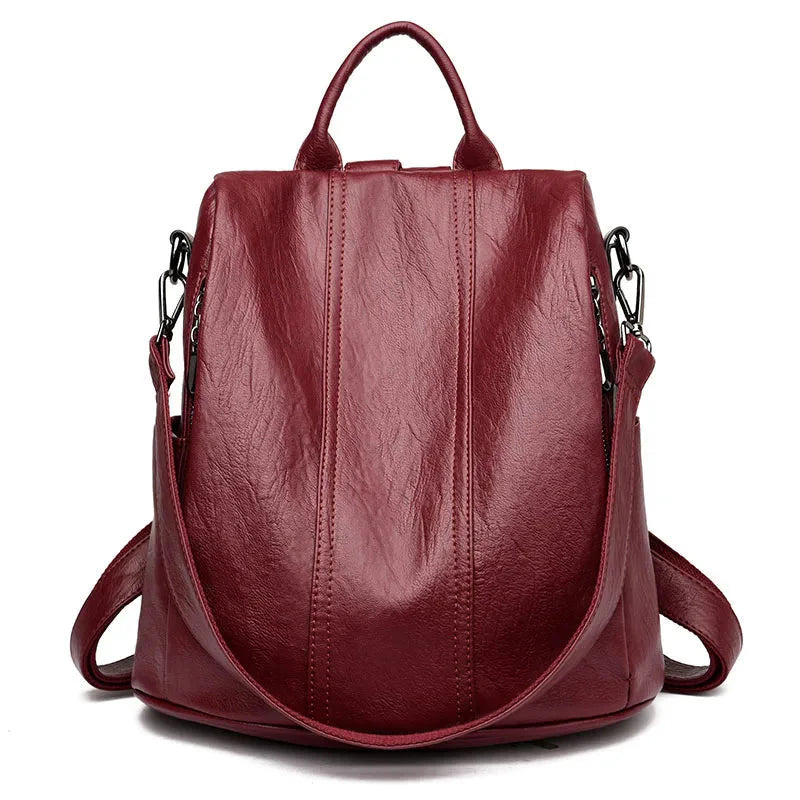 Sac à dos bordeaux, convertible en sac à main