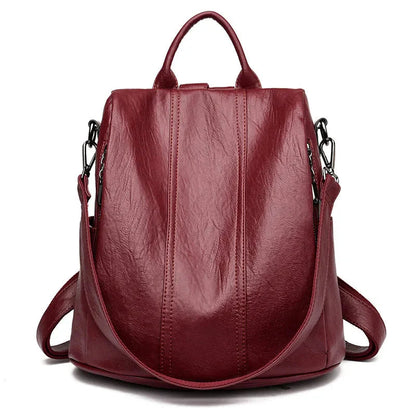 Sac à dos bordeaux, convertible en sac à main