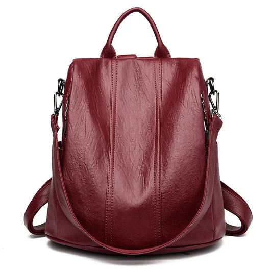 Sac à dos bordeaux, convertible en sac à main