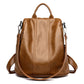 Sac à dos marron en PU, vue de profil