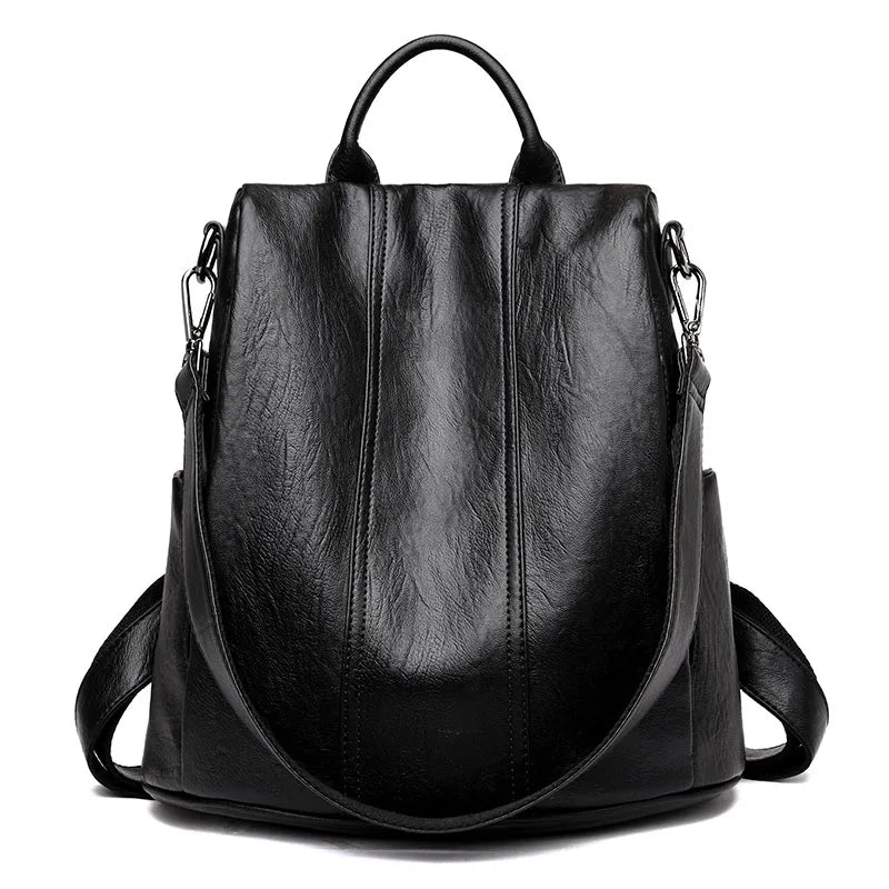 Sac à dos noir élégant avec ouverture sécurisée au dos