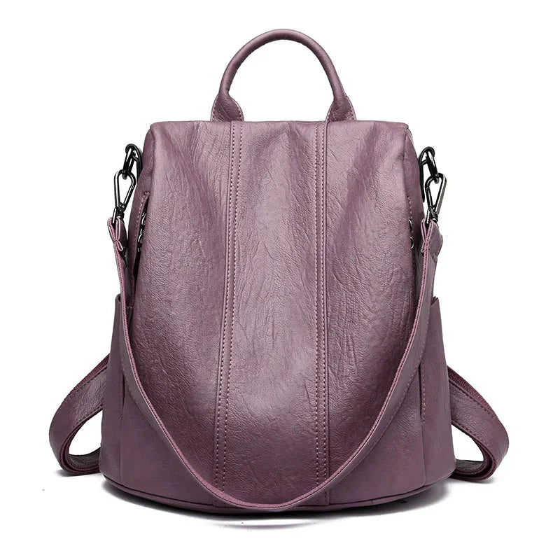 Sac à dos violet avec compartiment principal sécurisé