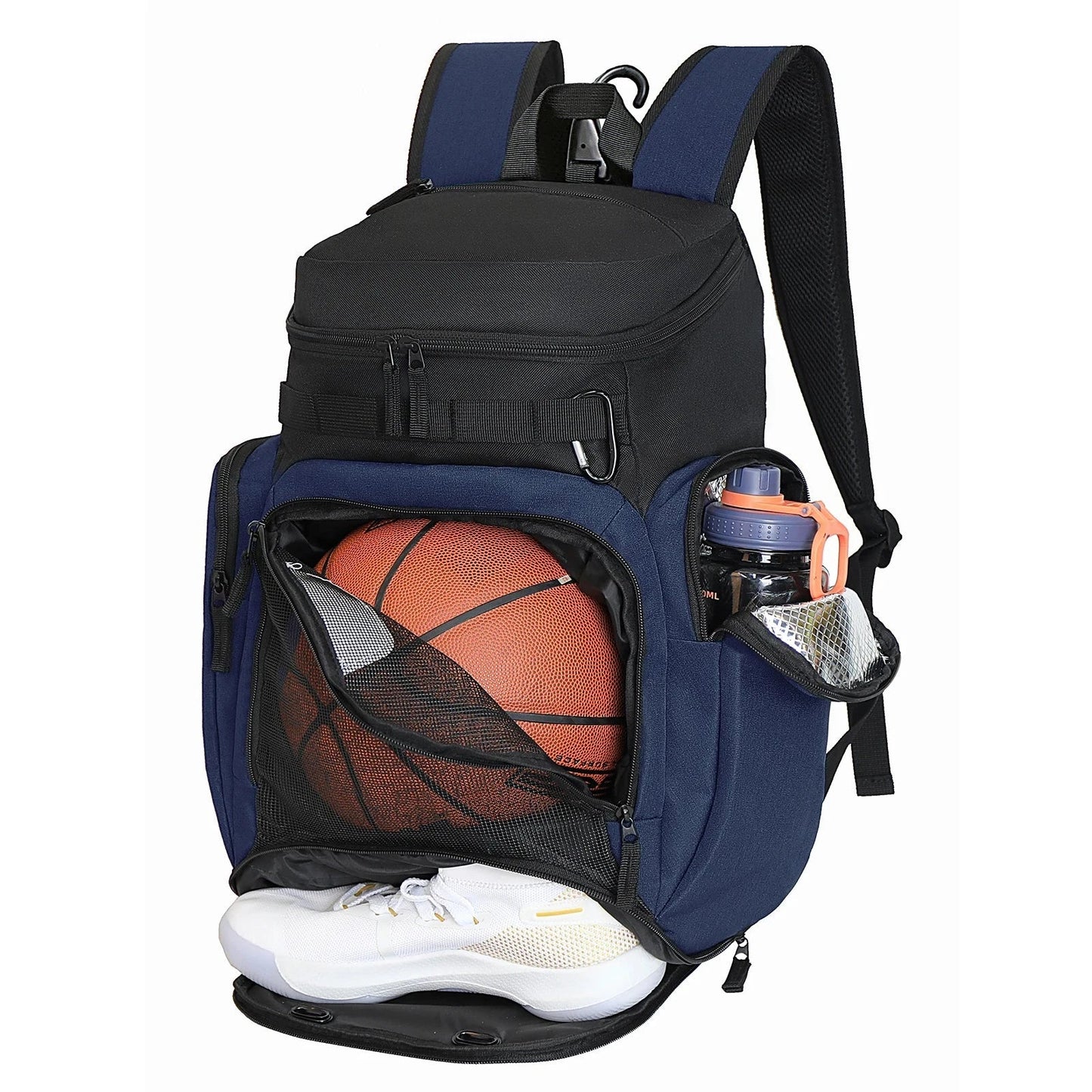 Sac à dos bleu marine avec espace pour chaussures