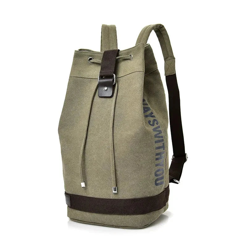 Sac à dos rétro kaki avec poche extérieure pratique