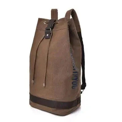 Sac à dos marron en toile canvas, allure authentique