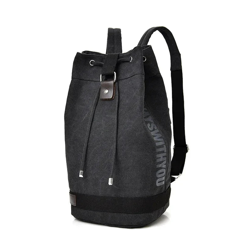 Sac à dos noir en toile épaisse, style explorateur