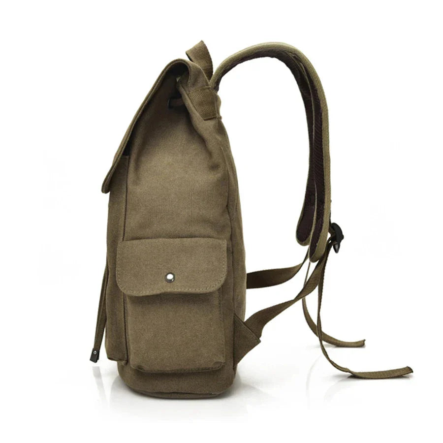 Détail des bretelles ajustables du sac à dos vintage