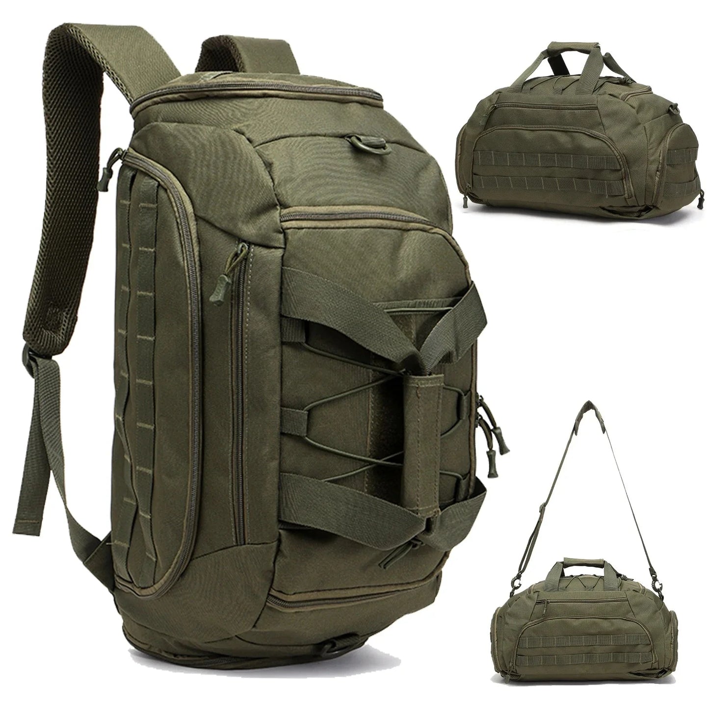 Sac à dos vert avec compartiment pour chaussures isolé